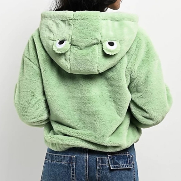 A. LAB Kendra Frog Green Half Zip Hoodie - Picture 2 of 7